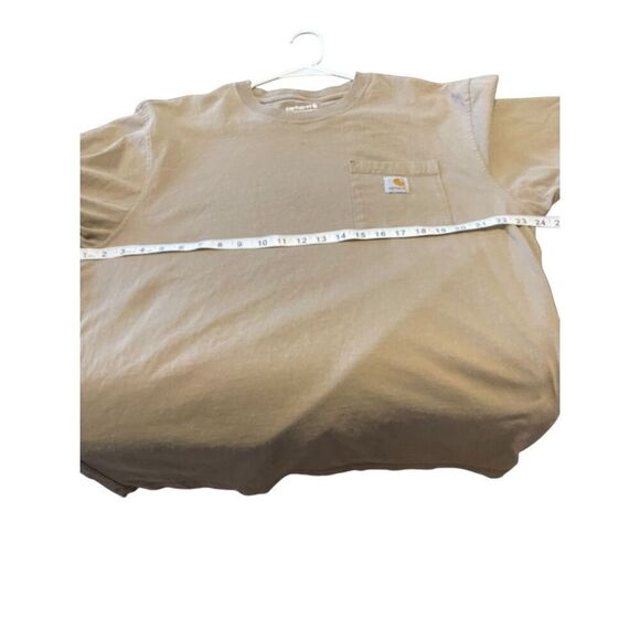 Carhartt Men's Tan Loose Fit Heavyweight Short-Sleeve Pocket T-Shirt Size Large - Picture 5 of 6
